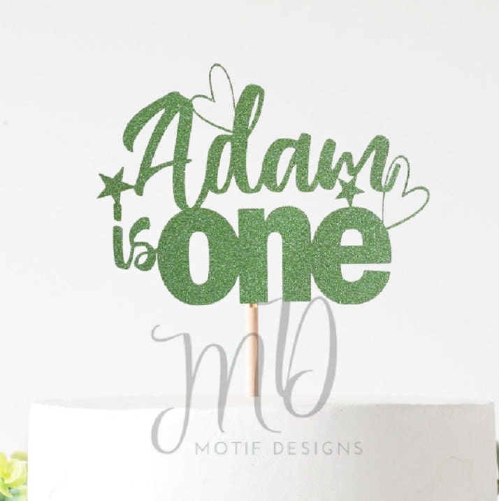 Name is One Cake Topper, Custom First Birthday Cake Topper, First Birthday Topper, Personalized First Birthday Cake Topper.