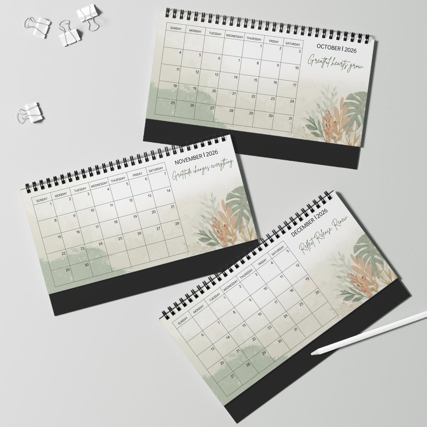 2026 Desk Calendar, Daily Inspiration Quotes, Positive Affirmations, Minimalist Desk Decor Gift