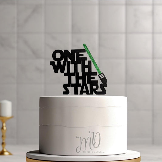 One Cake Topper, First Birthday Cake Topper, Galaxy Theme cake Topper.