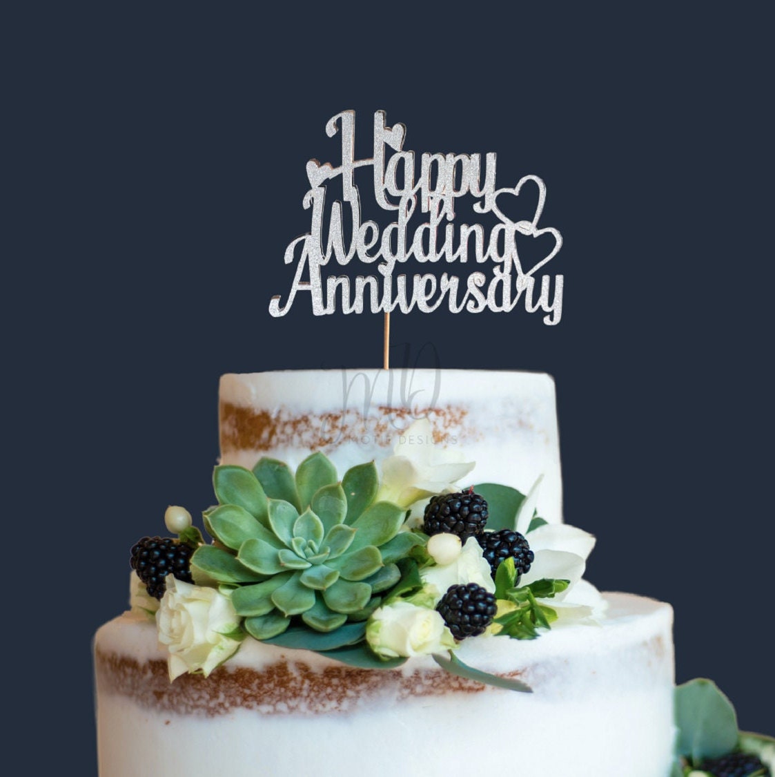 Happy Wedding Anniversary, Anniversary Cake Topper, Anniversary Decor, Wedding Anniversary Topper