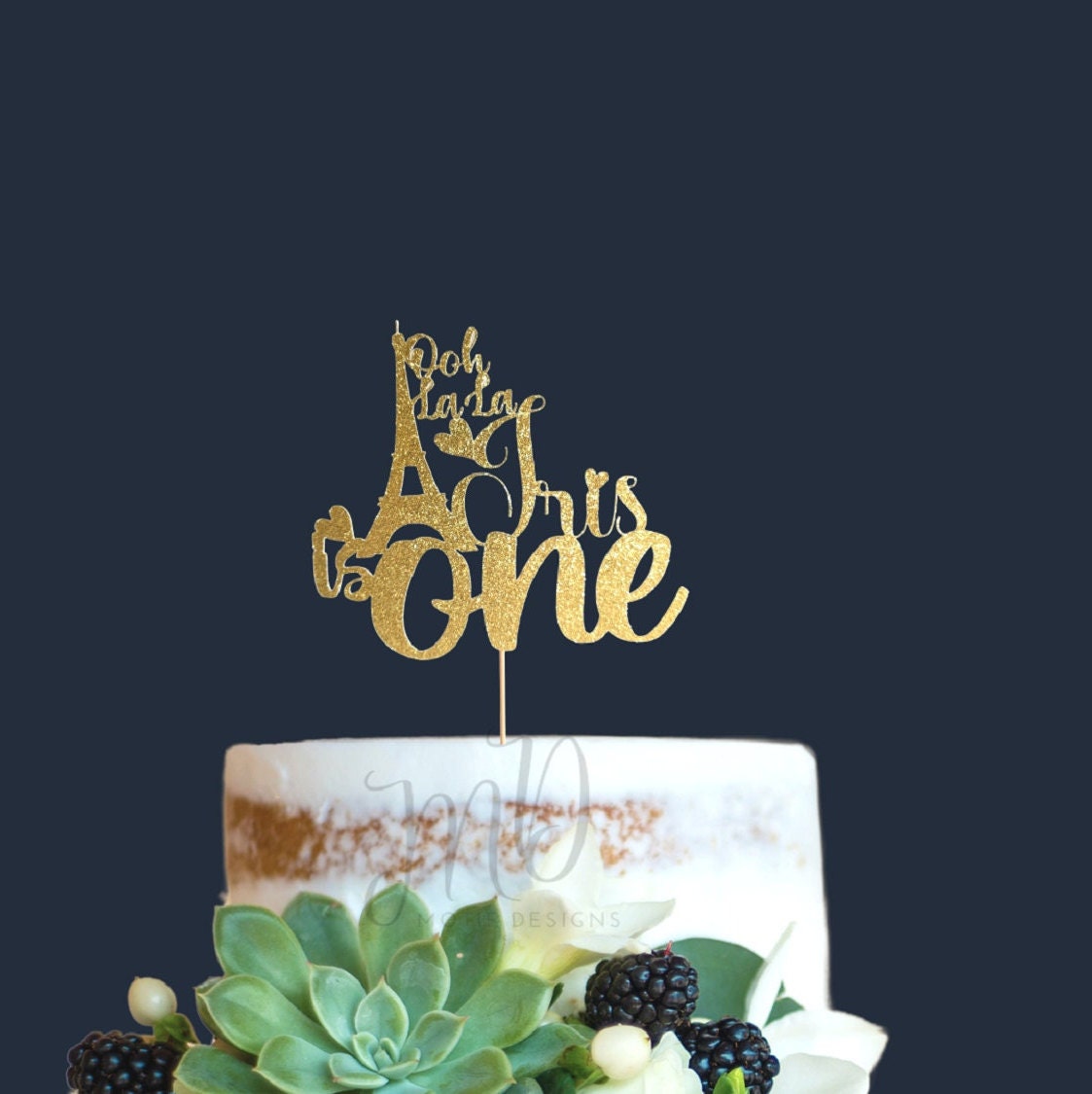 Ooh La La Name is One Cake Topper, Custom Cake Topper, First Birthday Cake Topper, Personalized Cake Topper, Party Decor.