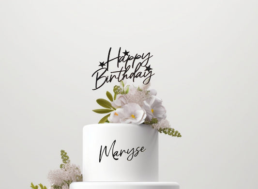 Custom Happy Birthday Cake Topper, Personalized Name Cake Charm