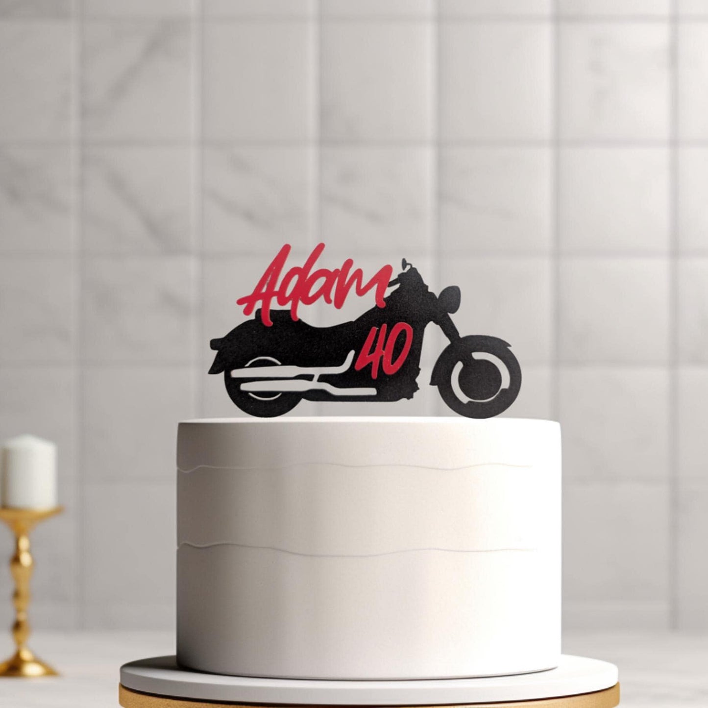 Custom Motorcycle Cake Topper, Name and Age Bike Cake Topper, Motorcycle Birthday decorations, Motocross Cake Topper.