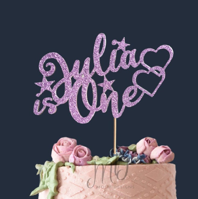 Name is One Cake Topper, 2 layers Cake Topper, Custom First Birthday Cake Topper, First Year Cake Topper, Personalized Cake Topper.