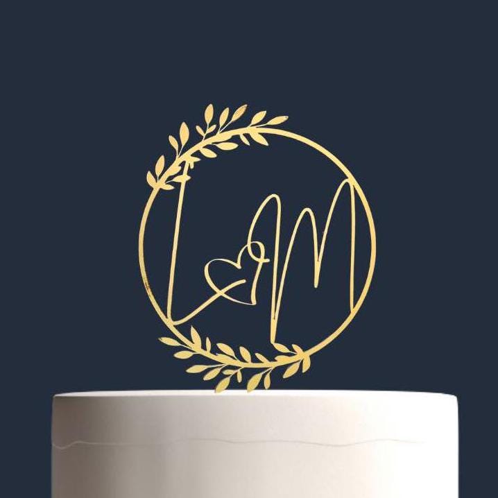 Custom Initial Cake Topper, Custom Cake Topper, Wedding, Engagement, Bridal Shower, Valentine's Day, Letters Cake Topper