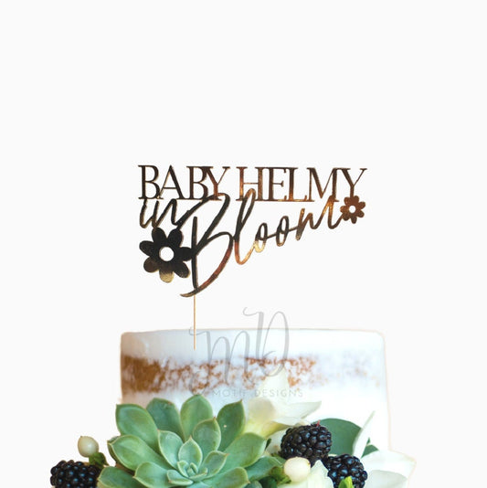 Custom Baby Name Cake Topper, In Bloom, Baby Shower Sign
