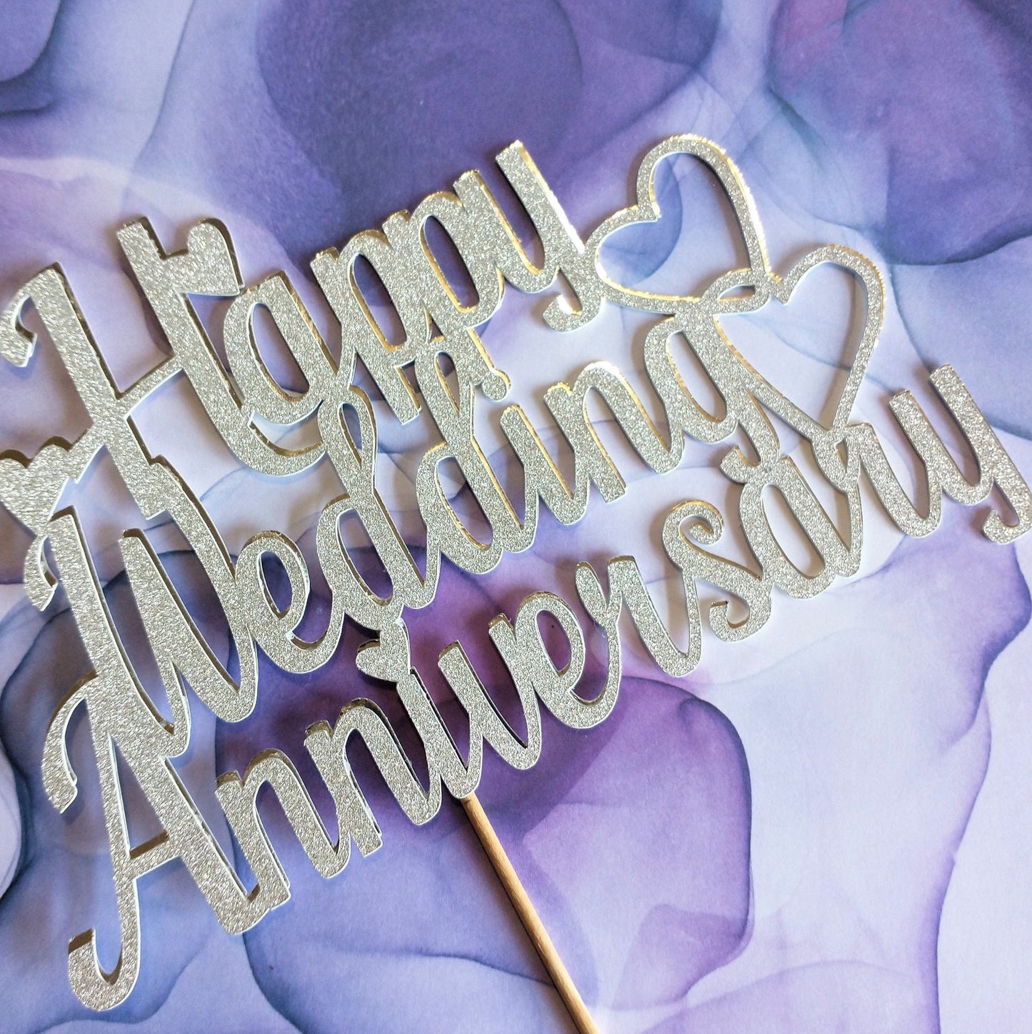 Happy Wedding Anniversary, Anniversary Cake Topper, Anniversary Decor, Wedding Anniversary Topper
