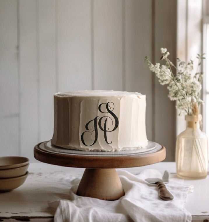 Custom Initials Cake Charm, Anniversary, Engagement
