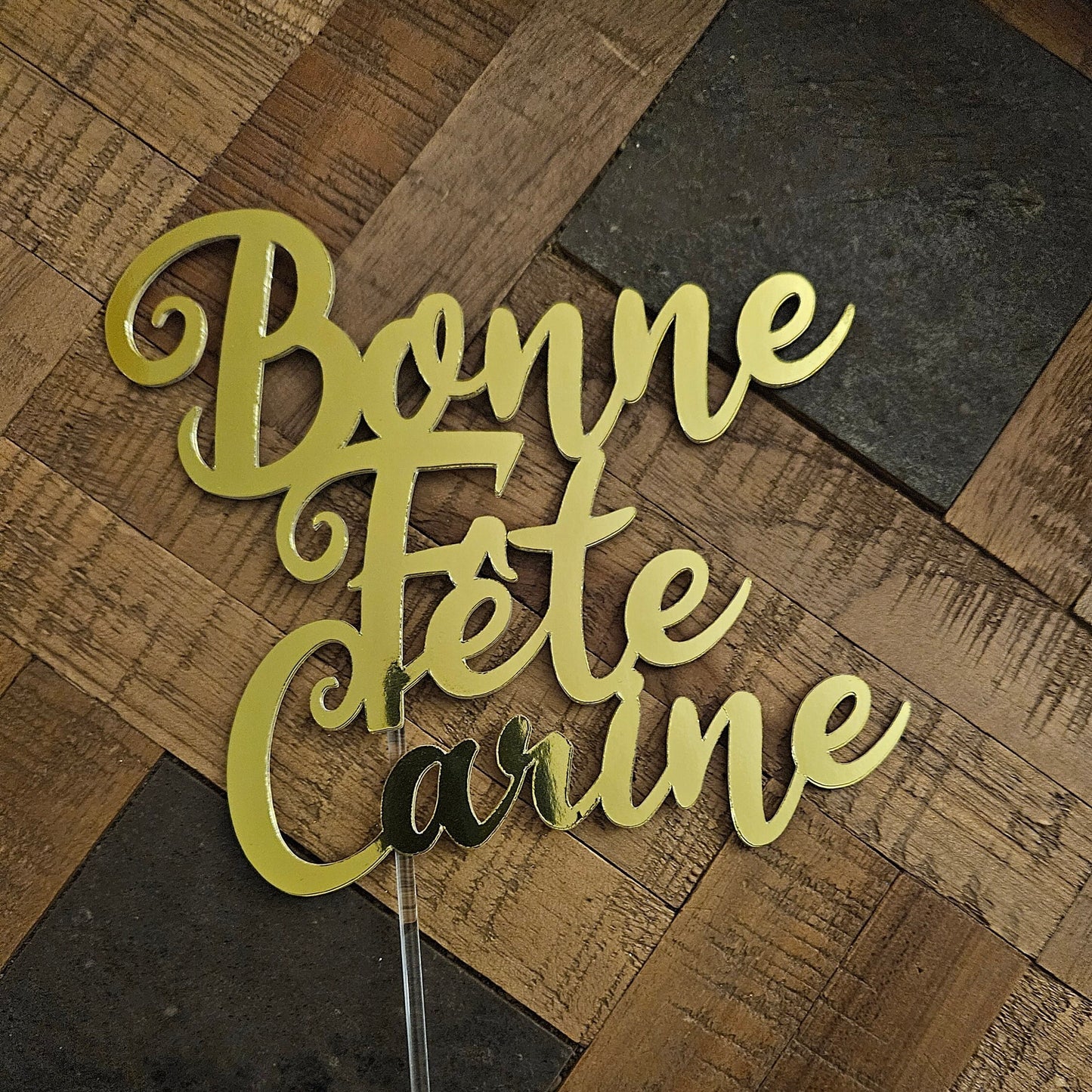 Bonne Fête Cake Topper, Personalized French Birthday Party Decor