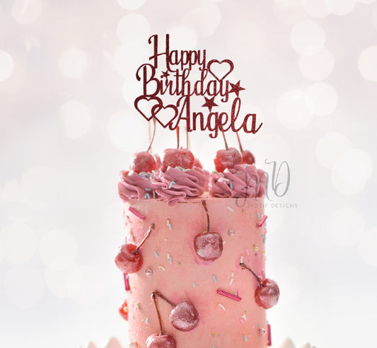 Happy Birthday Cake Topper, Custom Cake Topper, Personalized Cake Topper, Birthday cake Topper, Cake Topper for Birthday