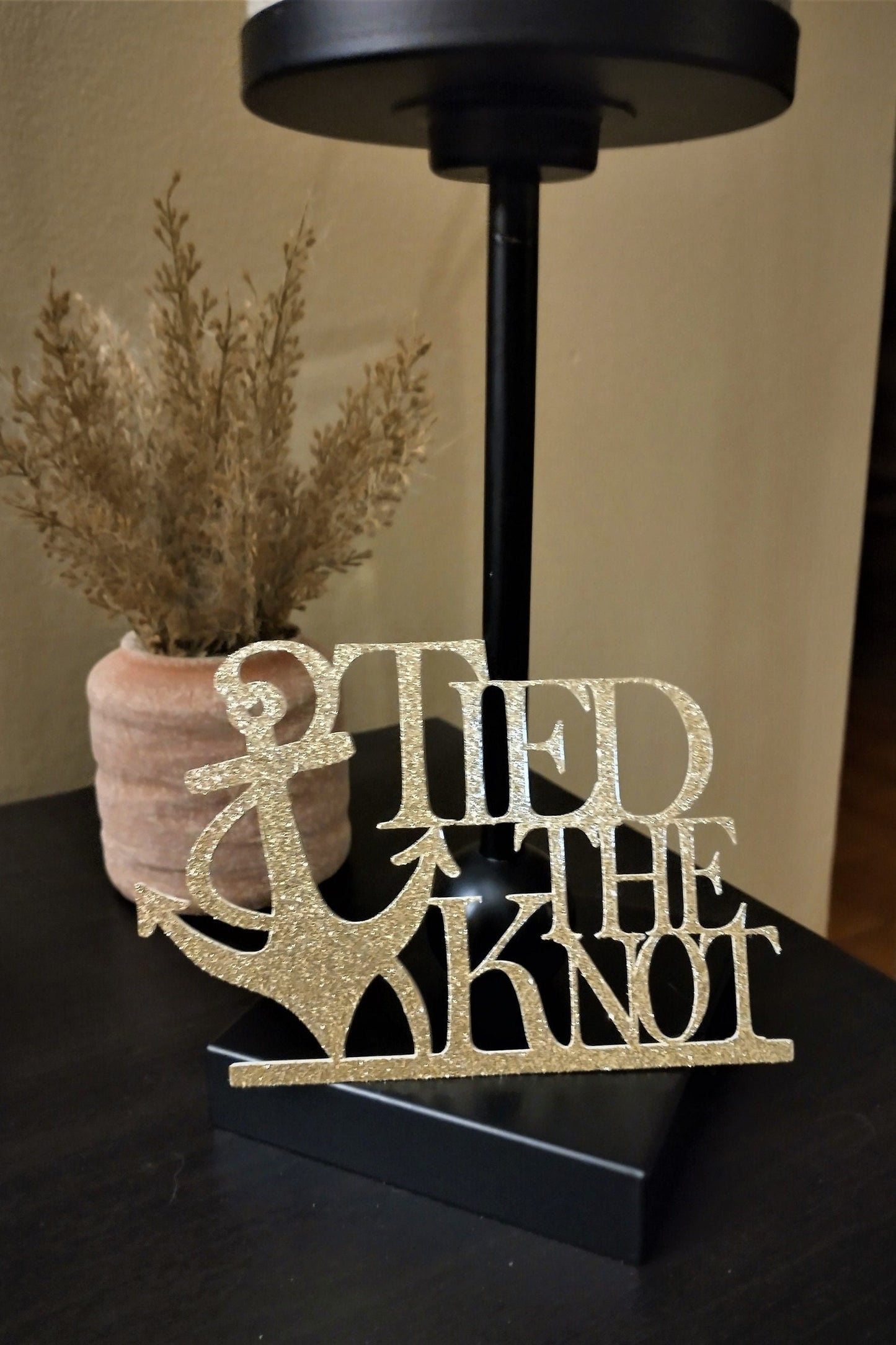 Tied the Knot Glitter Cake Topper, Anchor Wedding Decor