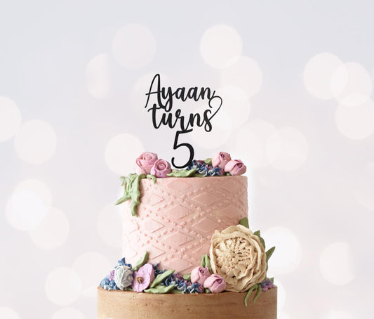 Personalized Glitter Cake Topper: Name & Age, Birthday Party Decor