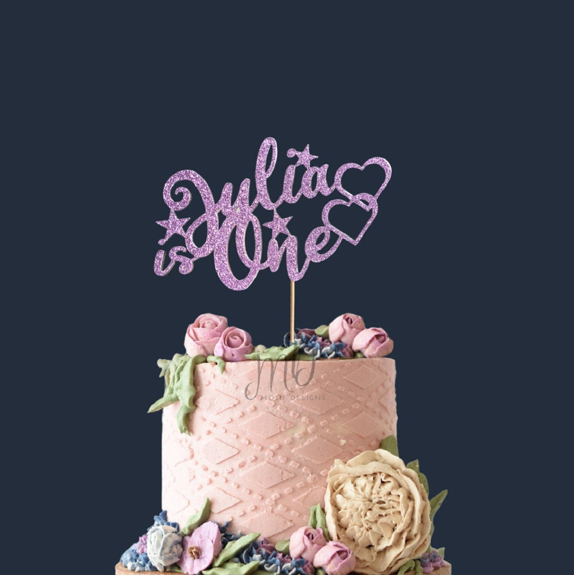 Name is One Cake Topper, 2 layers Cake Topper, Custom First Birthday Cake Topper, First Year Cake Topper, Personalized Cake Topper.