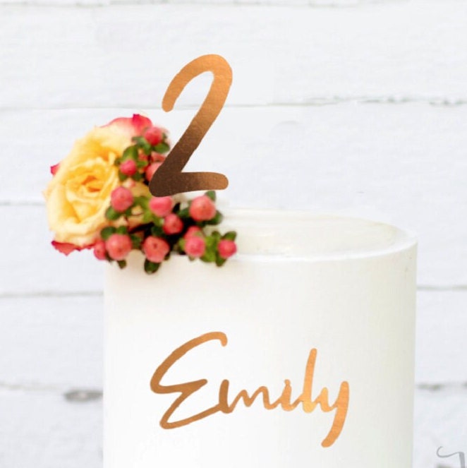 Personalized Metallic Cake Charm, Custom Name & Age