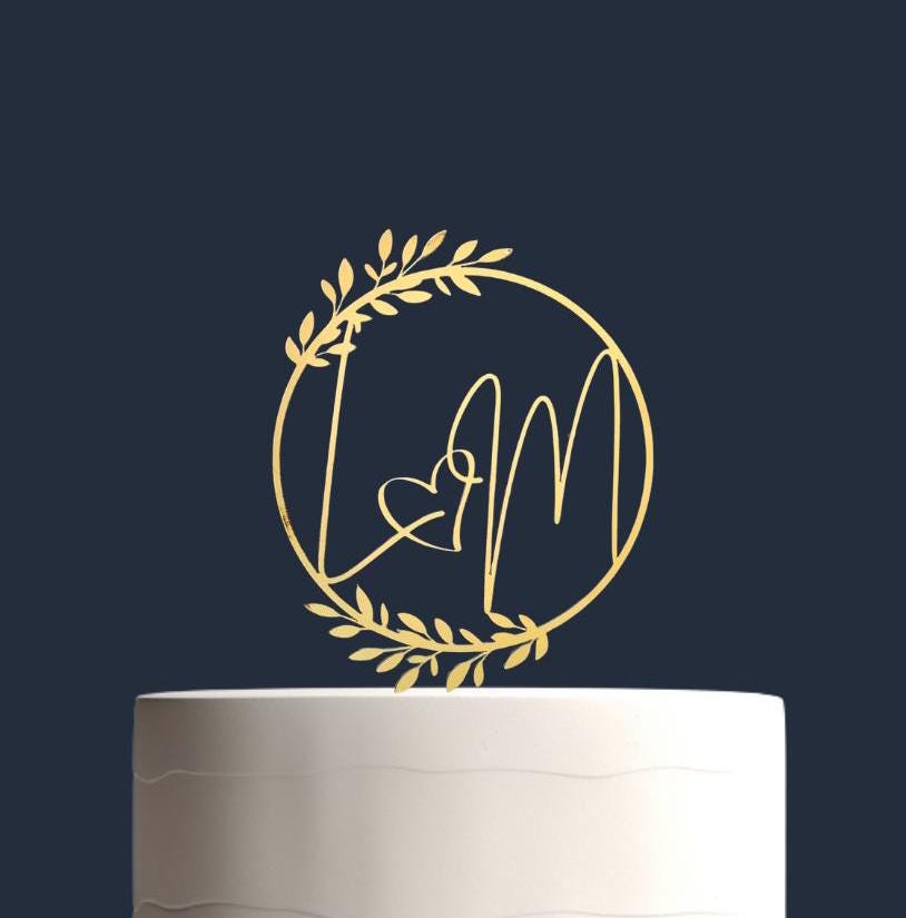 Custom Initial Cake Topper, Custom Cake Topper, Wedding, Engagement, Bridal Shower, Valentine's Day, Letters Cake Topper