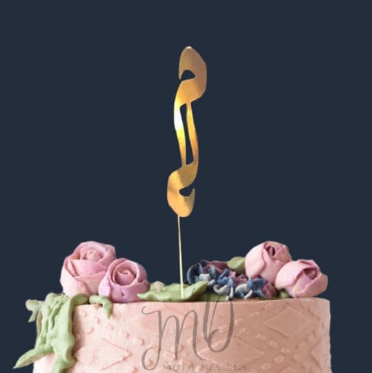 Initials Cake Topper, Arabic Letters Cake Topper, Custom Initials Cake Topper, Double-Sided Initials Cake Topper.