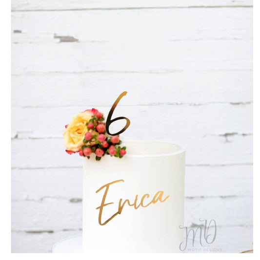 Personalized Metallic Cake Charm, Custom Name & Age