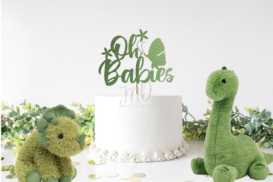 Oh Babies Cake Topper, Twins Baby Shower Cake Topper, Twins Cake Topper.