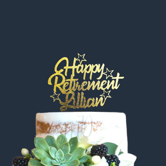 Custom Retirement Cake Topper: Personalized Party Decor
