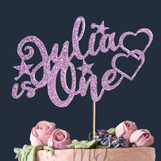 Name is One Cake Topper, 2 layers Cake Topper, Custom First Birthday Cake Topper, First Year Cake Topper, Personalized Cake Topper.