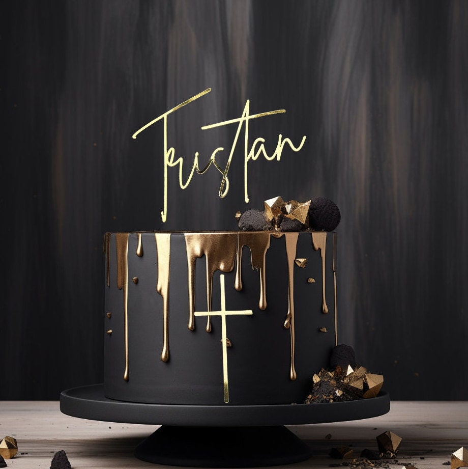 Custom Name Cake Topper, Glitter Cardstock, Baptism Decor