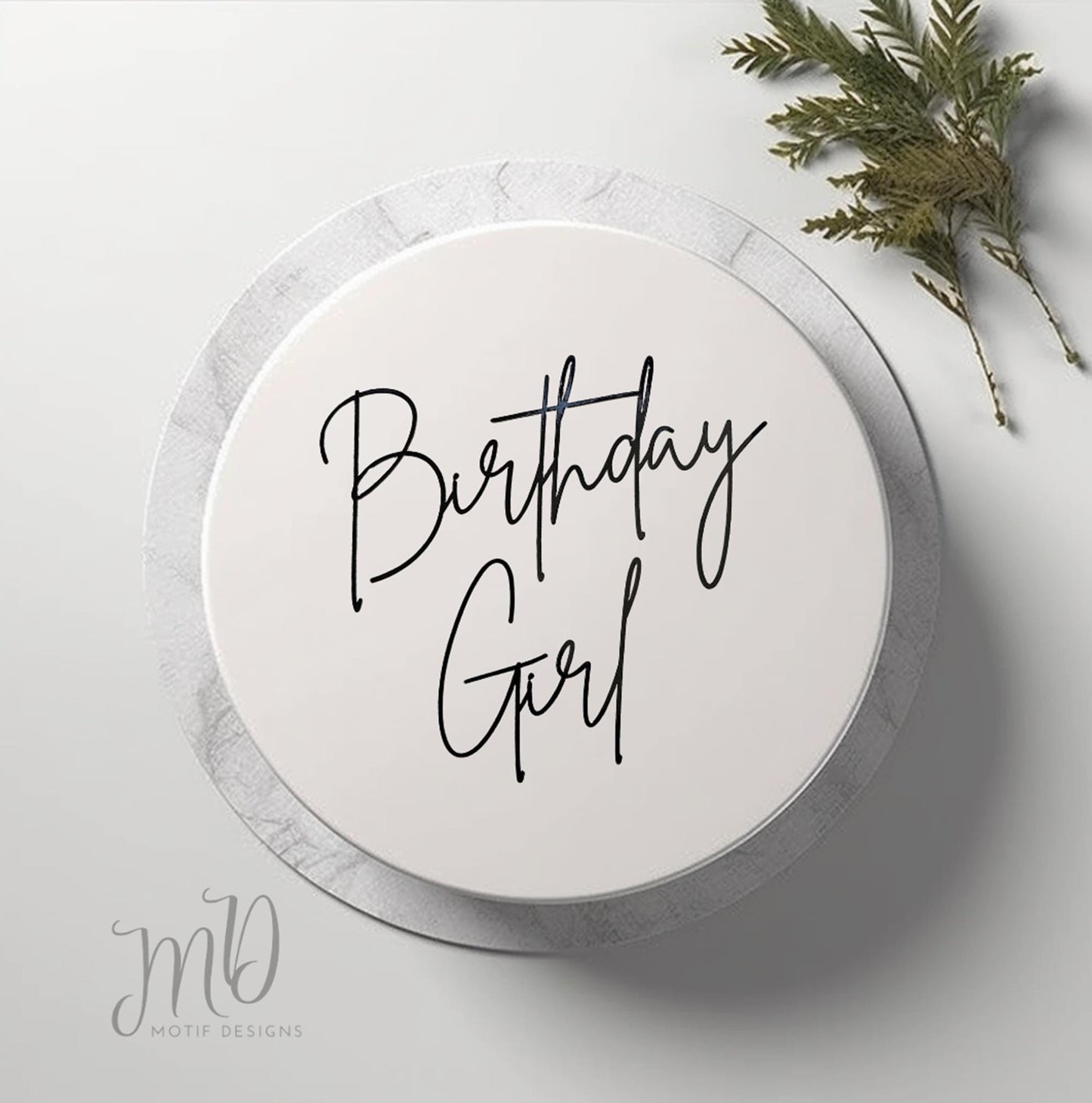 Birthday Girl Cake Charm: Black Mirror Cardstock