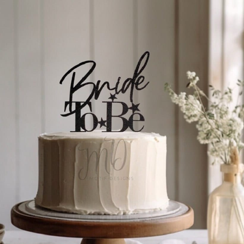 Glitter Bride To Be Cake Topper, Bridal Shower Decor