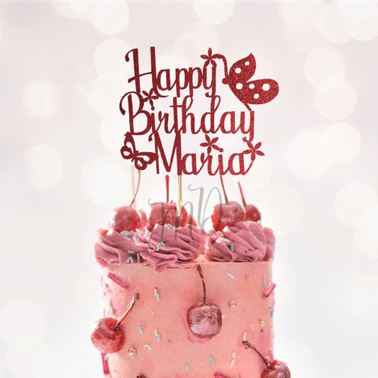 Happy Birthday Cake Topper, Personalized Cake Topper, Custom Cake Topper, Birthday Cake Topper.