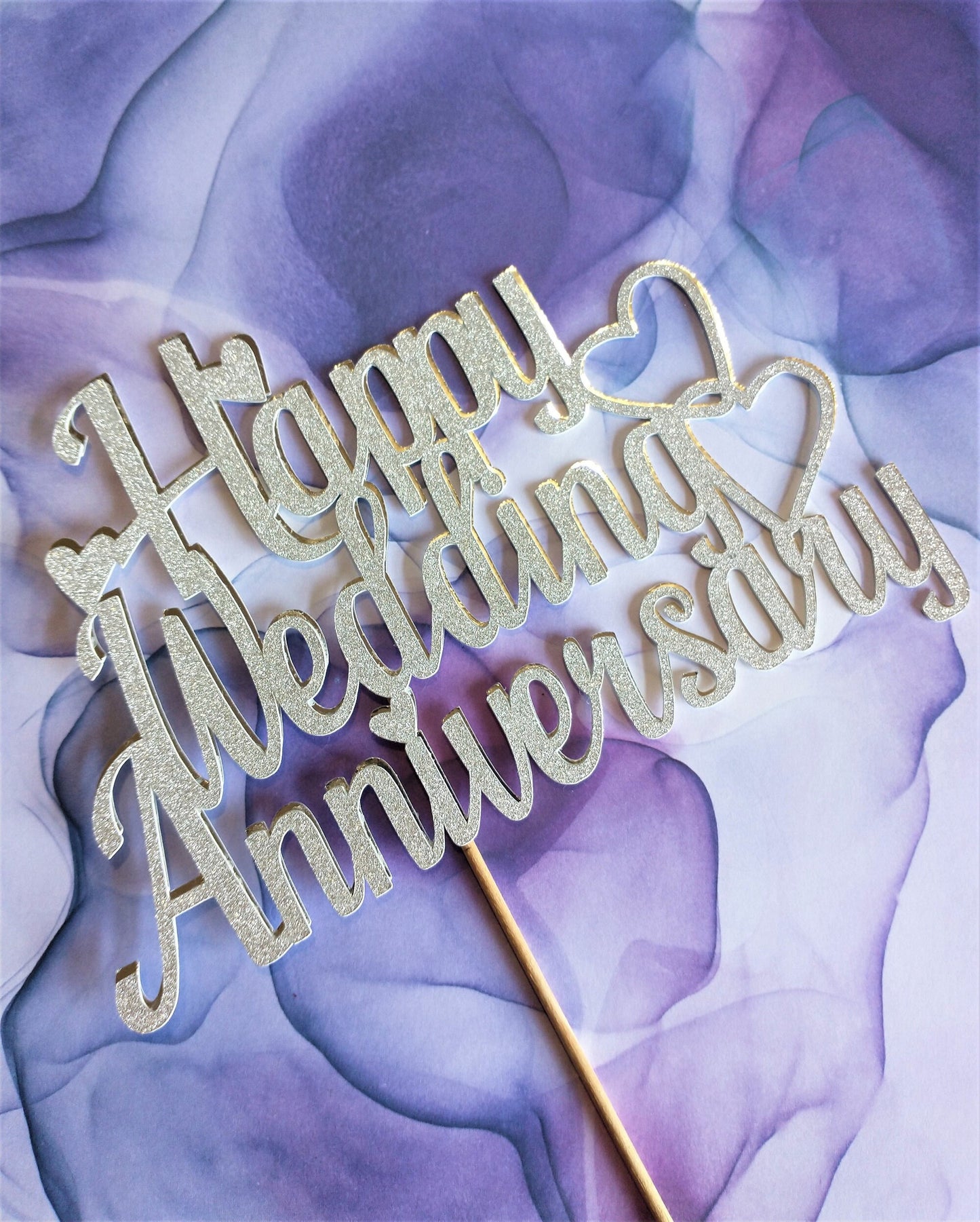Happy Wedding Anniversary, Anniversary Cake Topper, Anniversary Decor, Wedding Anniversary Topper