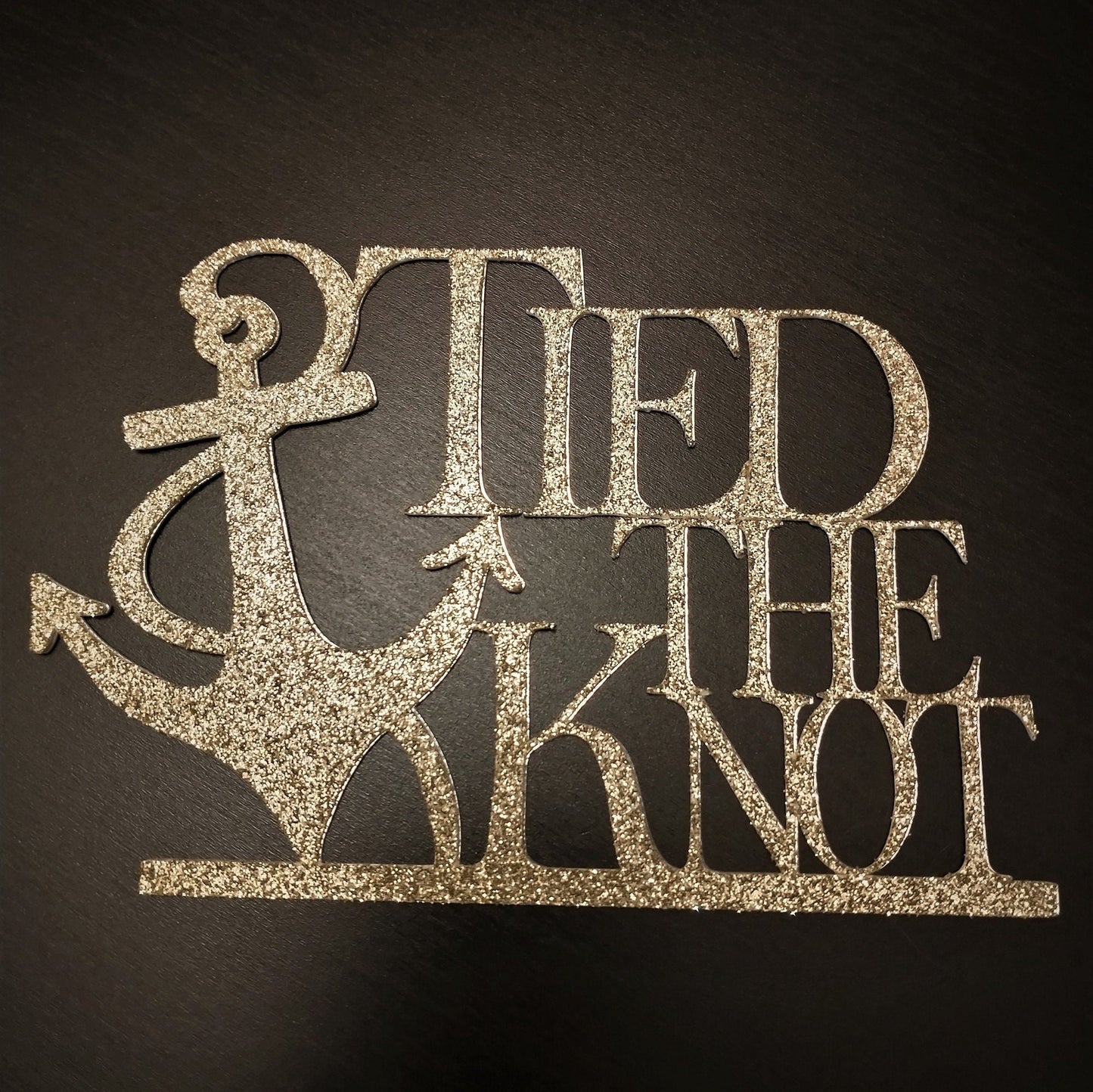 Tied the Knot Glitter Cake Topper, Anchor Wedding Decor