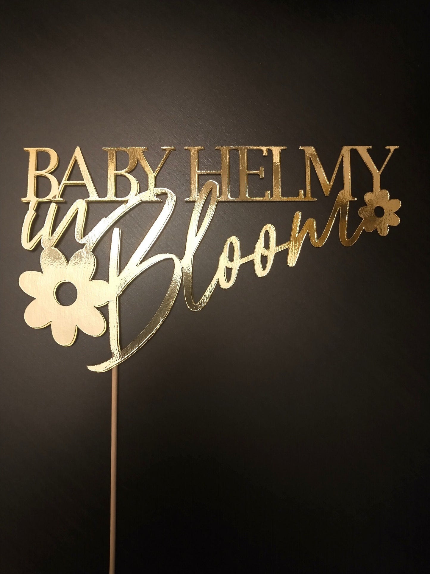 Custom Baby Name Cake Topper, In Bloom, Baby Shower Sign