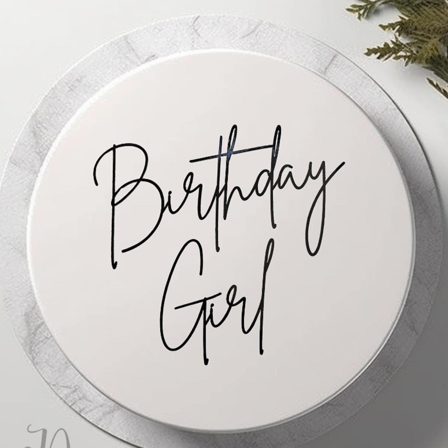 Birthday Girl Cake Charm: Black Mirror Cardstock