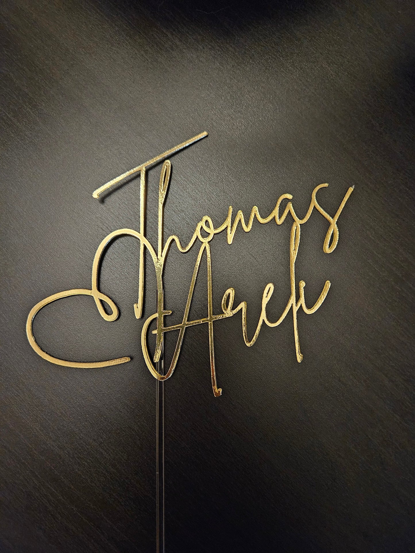 Personalized Wedding Cake Topper, Custom Metallic Cardstock Anniversary Decor