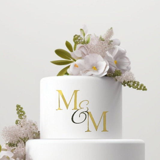 Custom Initials Cake Charm, Wedding Cake Topper