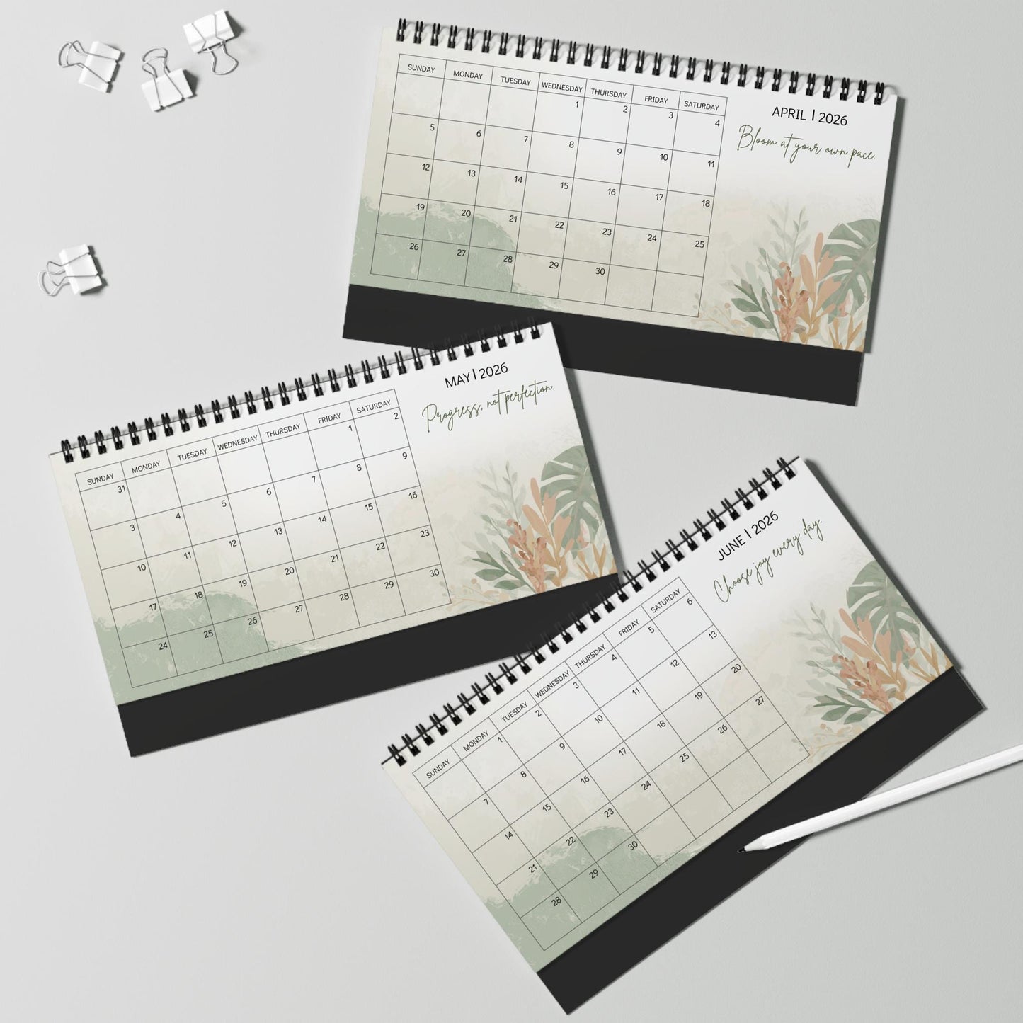 2026 Desk Calendar, Daily Inspiration Quotes, Positive Affirmations, Minimalist Desk Decor Gift