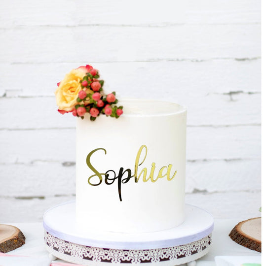 Personalized Glitter Cardstock Cake Charm