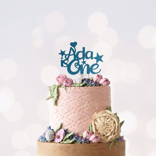 Name is One Cake Topper, Custom First Birthday Cake Topper, First Birthday Topper, Personalized First Birthday Cake Topper.