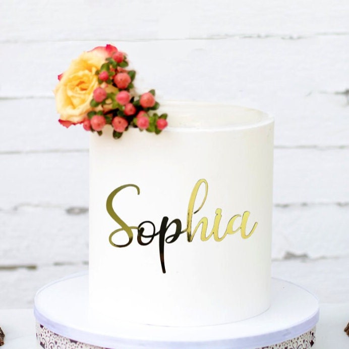 Personalized Glitter Cardstock Cake Charm