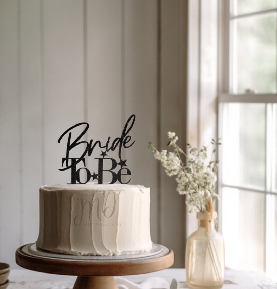 Glitter Bride To Be Cake Topper, Bridal Shower Decor