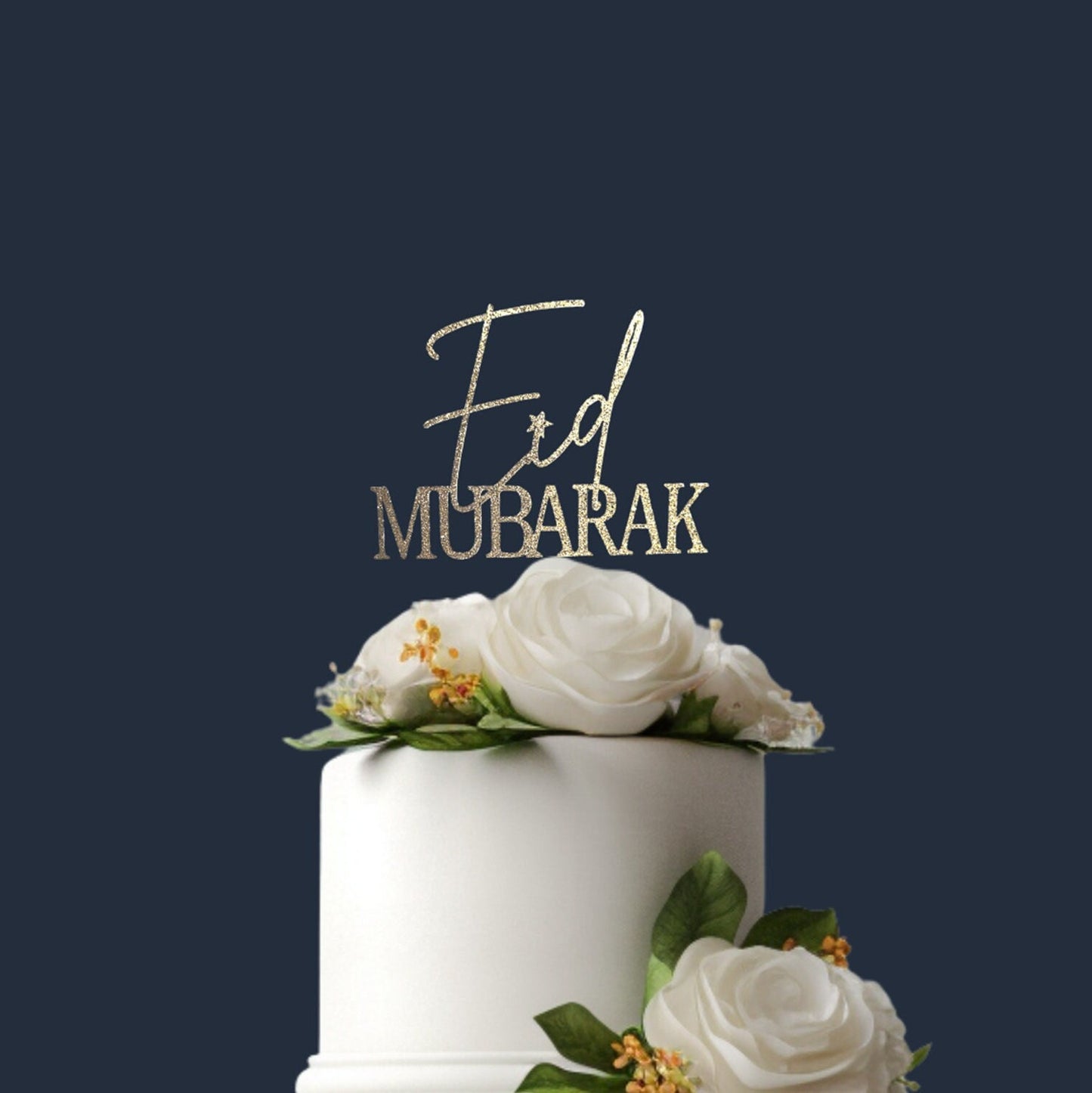 Eid Mubarak Cake Topper, Metallic Cardstock Decoration