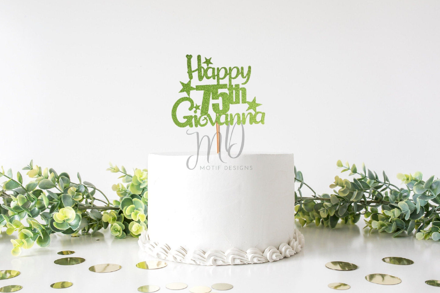 Happy Age & Name Cake Topper, Custom Birthday Cake Topper, Personalized Cake Topper.