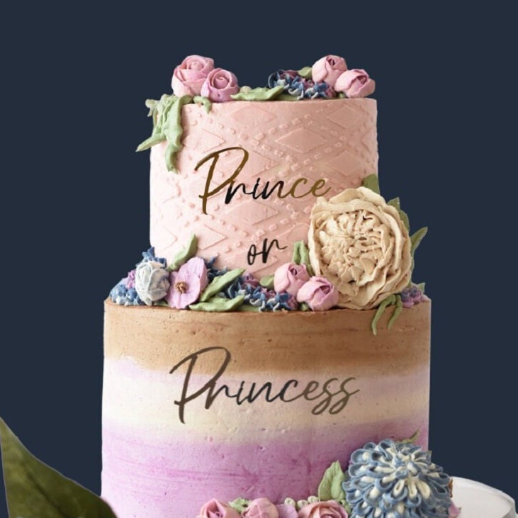 Prince or Princess Cake Charm, Gender Reveal Decoration